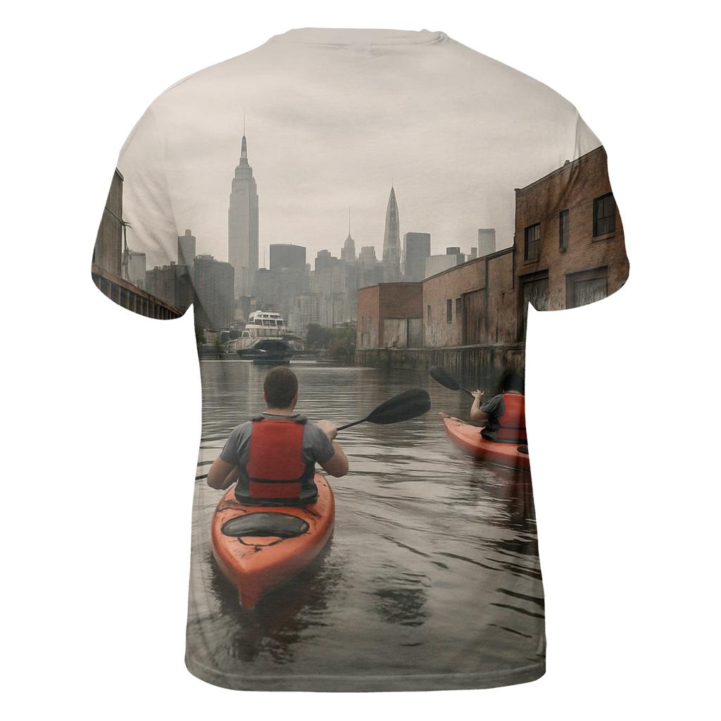 Newtown Creek Kayakers With Midtown Rising Beyond Industry vibrant all-over design tees