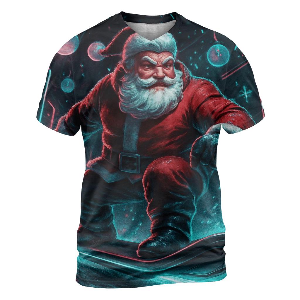 Neon Aurora Santa Street Rider trendy printed shirt styles