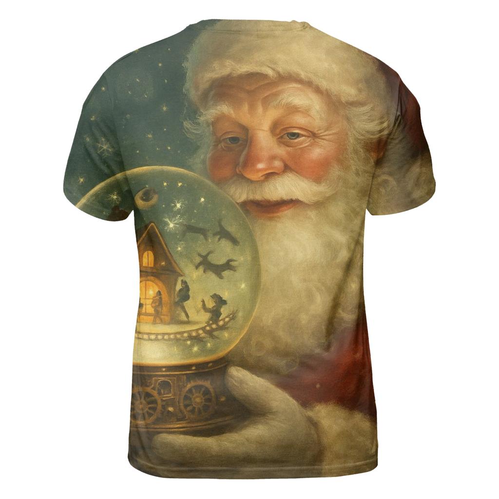 Starry Workshop Santa In Clockwork Snowglobe creative print fashion shirts