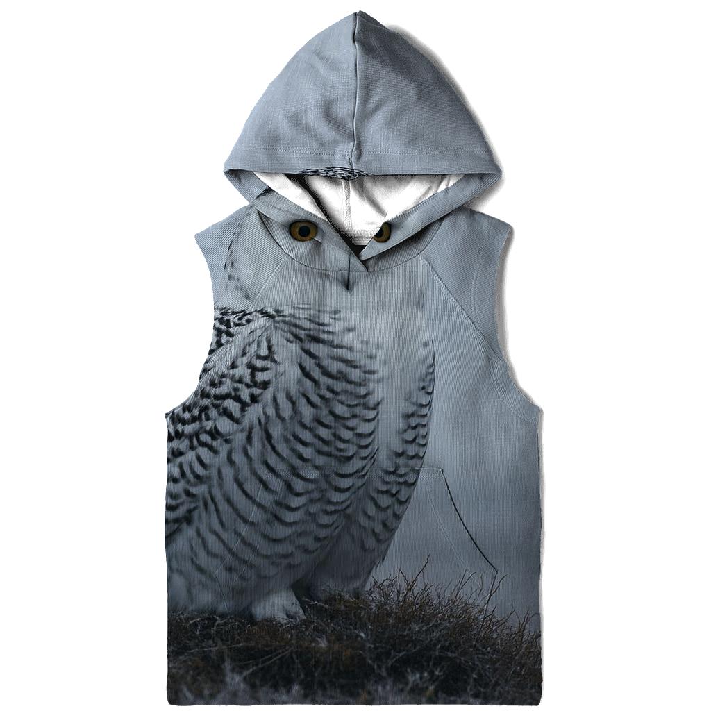 Tundra Wind Sentinel Snowy Owl printed hoodies