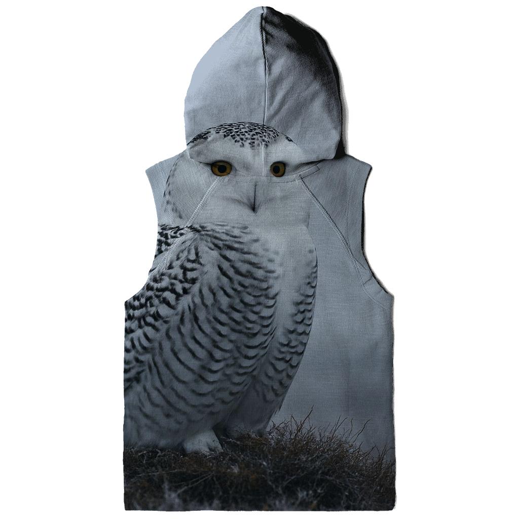 Tundra Wind Sentinel Snowy Owl printed hoodies
