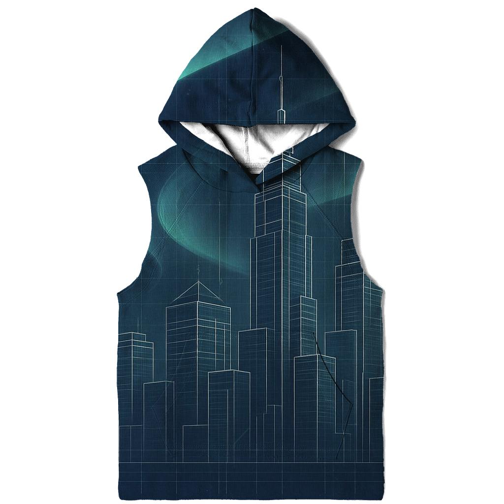 Aurora Blueprint Cityscape premium hoodies