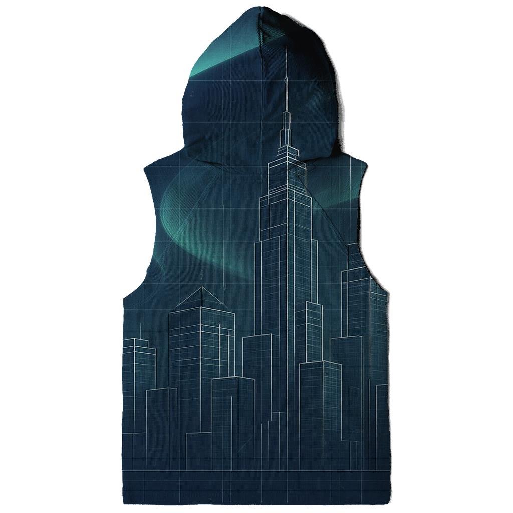 Aurora Blueprint Cityscape premium hoodies