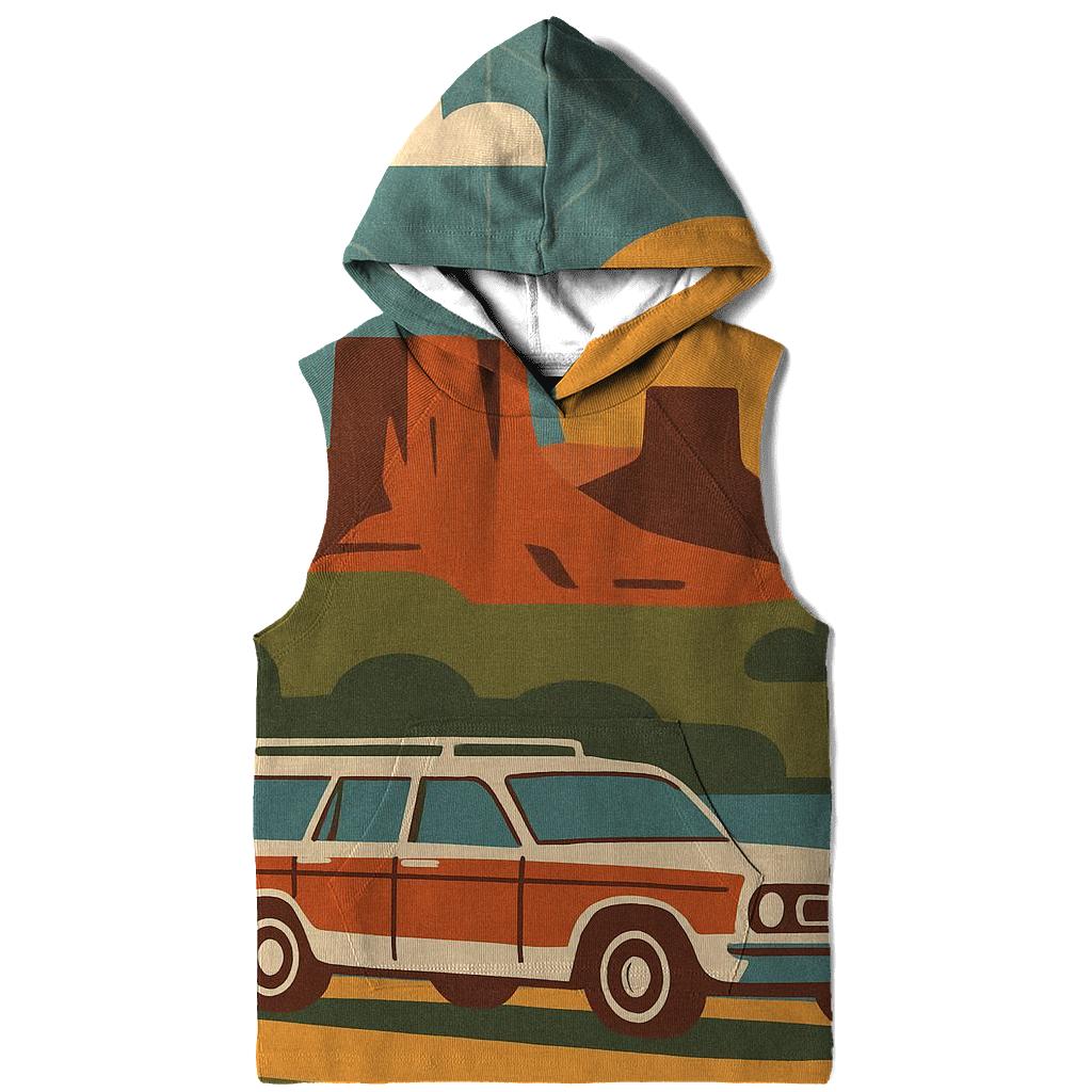 Seventies Road Trip Postcard Collage premium hoodies