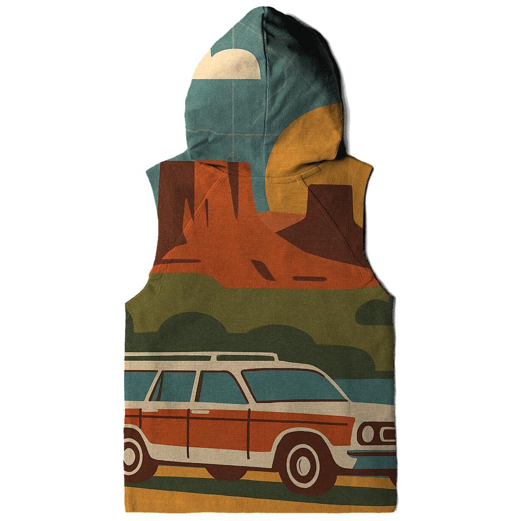 Seventies Road Trip Postcard Collage premium hoodies
