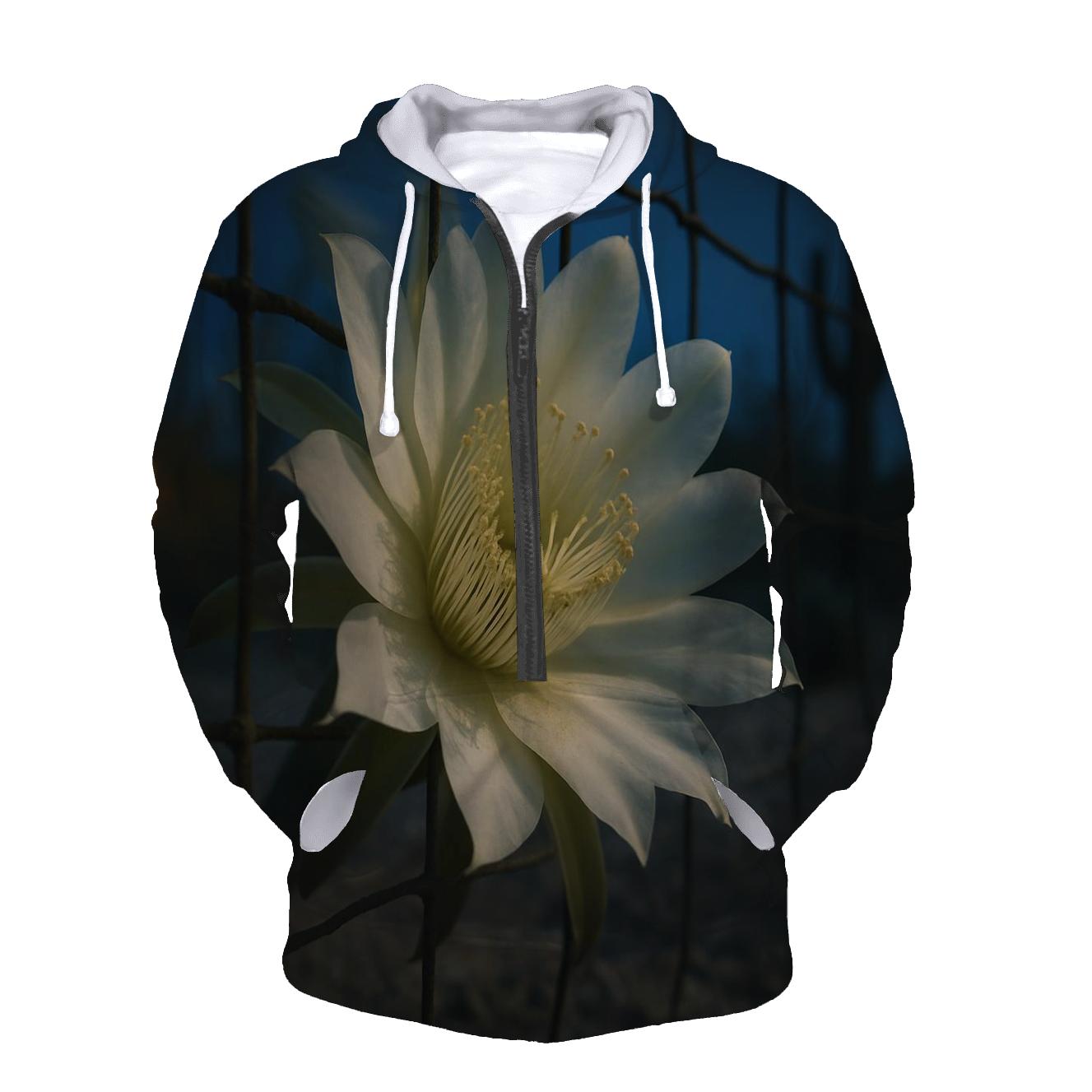 Night Blooming Cereus On A Desert Fence Line designer hoodies