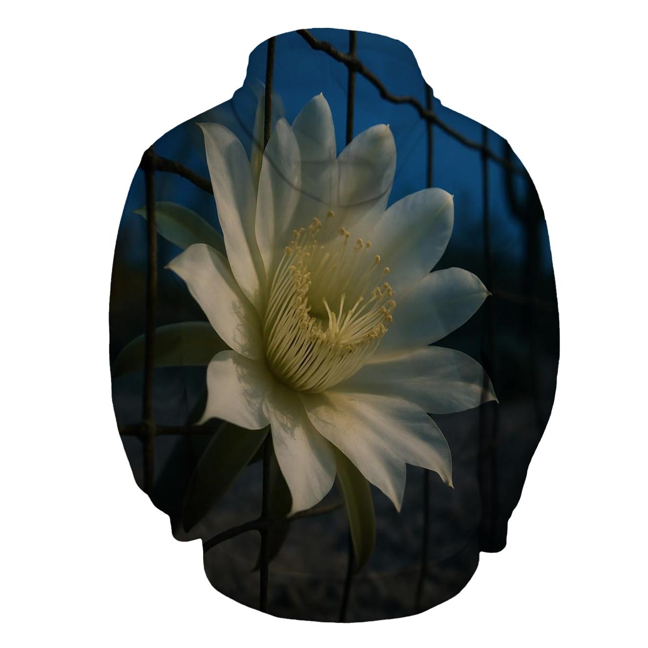 Night Blooming Cereus On A Desert Fence Line designer hoodies