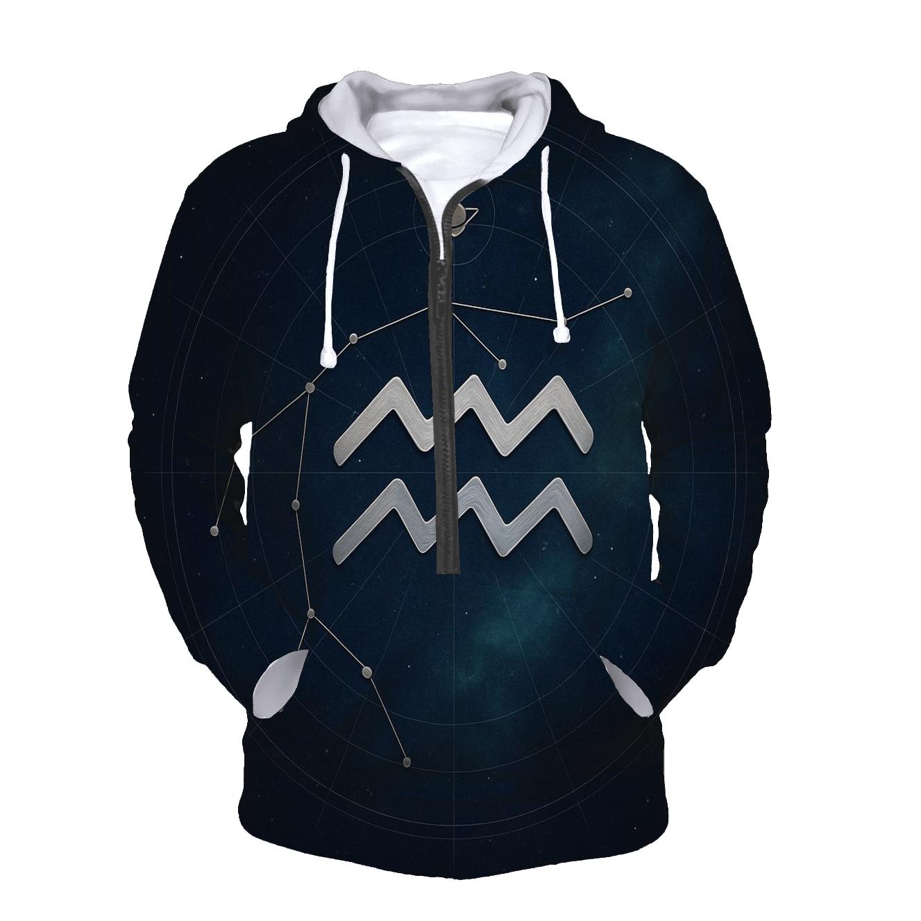 Aquarius Retrograde Water Bearer Star Atlas premium hoodies
