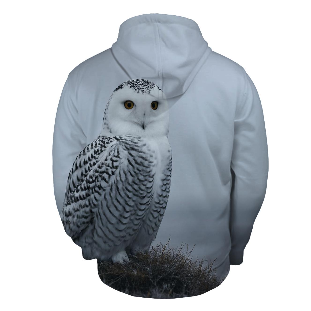 Tundra Wind Sentinel Snowy Owl custom hoodies