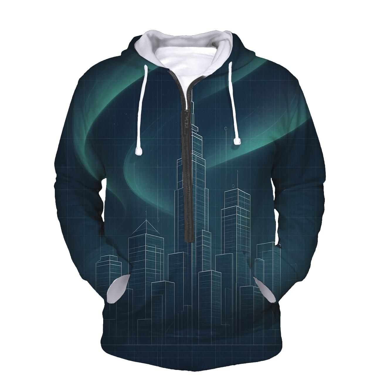 Aurora Blueprint Cityscape heavyweight hoodies