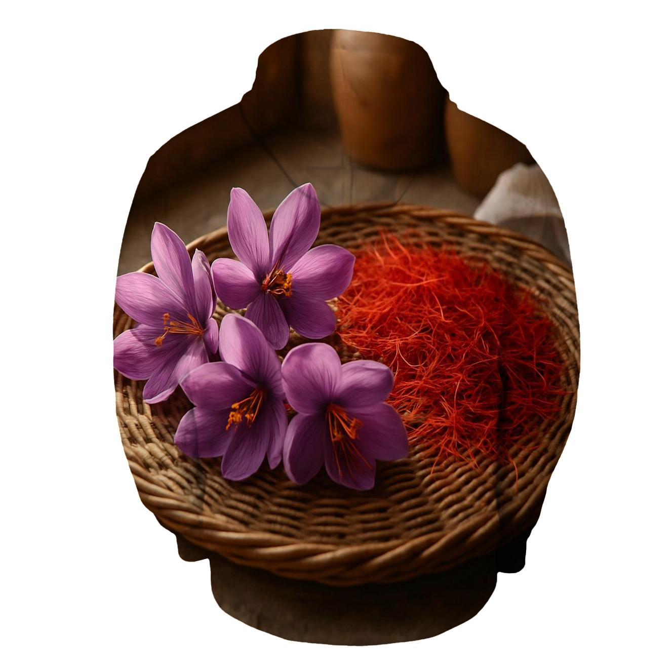 Saffron Crocus Threads Drying On A Traditional Rattan Tray designer hoodies