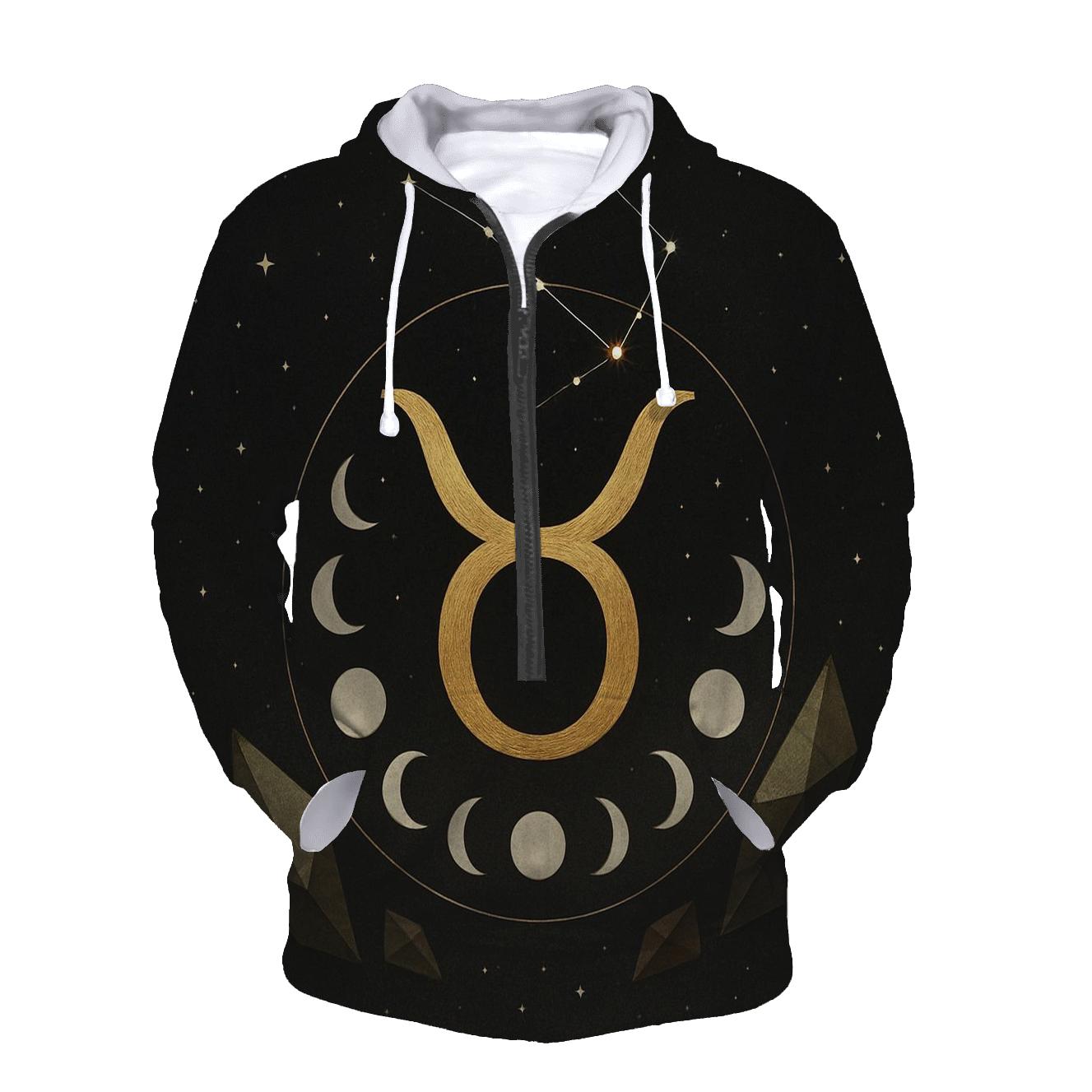 Taurus Lunar Exaltation Bull And Crescent Seal premium hoodies