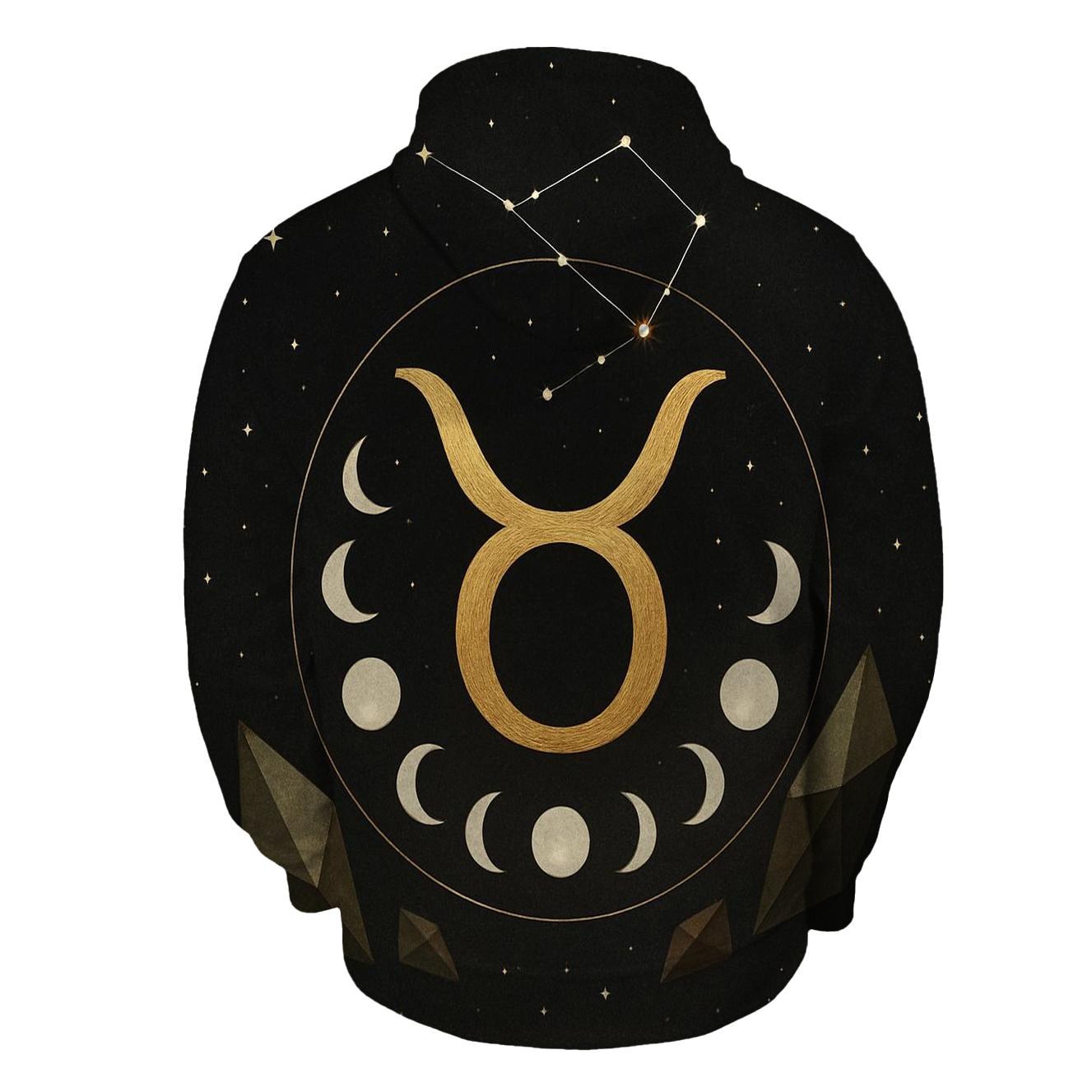 Taurus Lunar Exaltation Bull And Crescent Seal premium hoodies