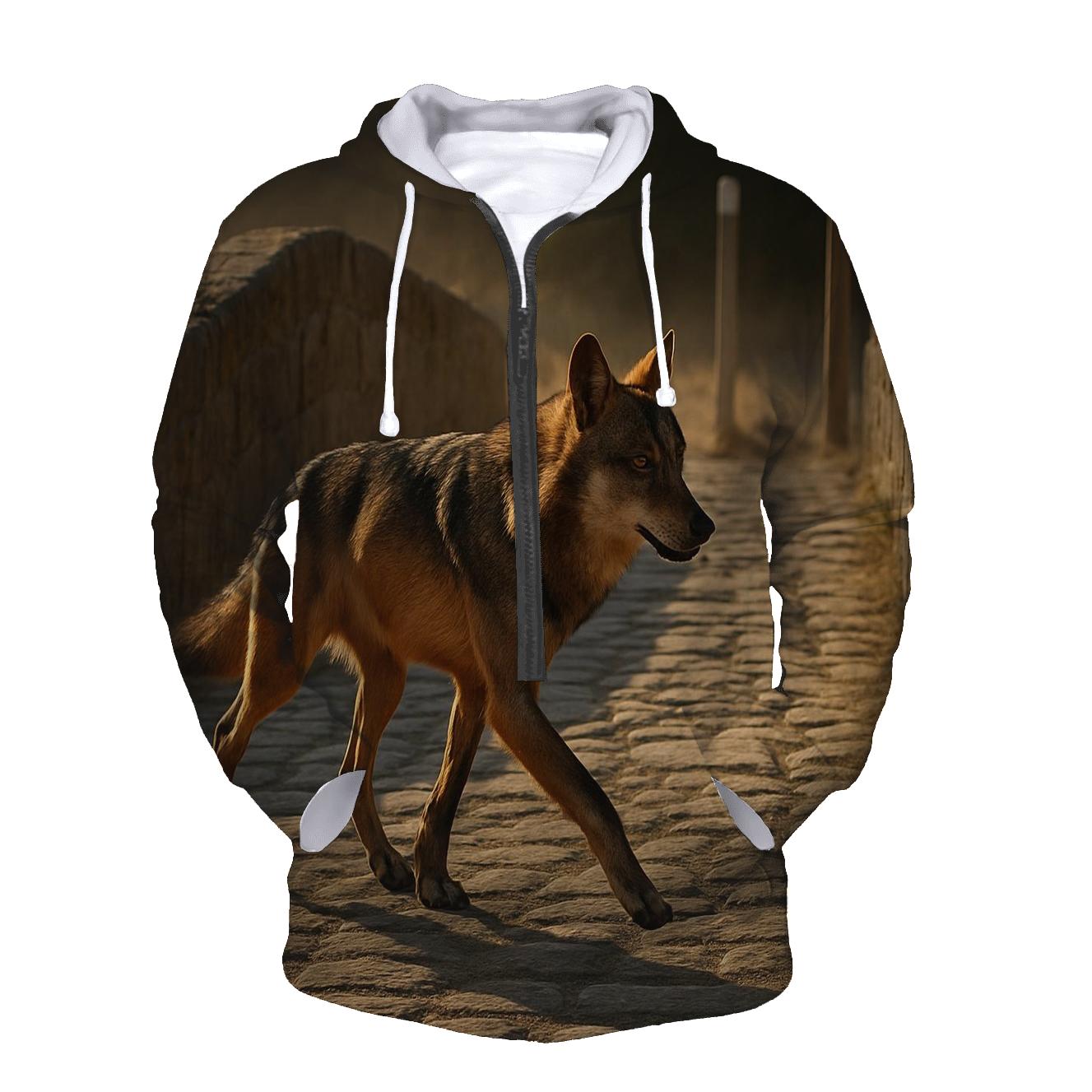 Iberian Wolf Crossing The Transhumance Trail hoodie trends