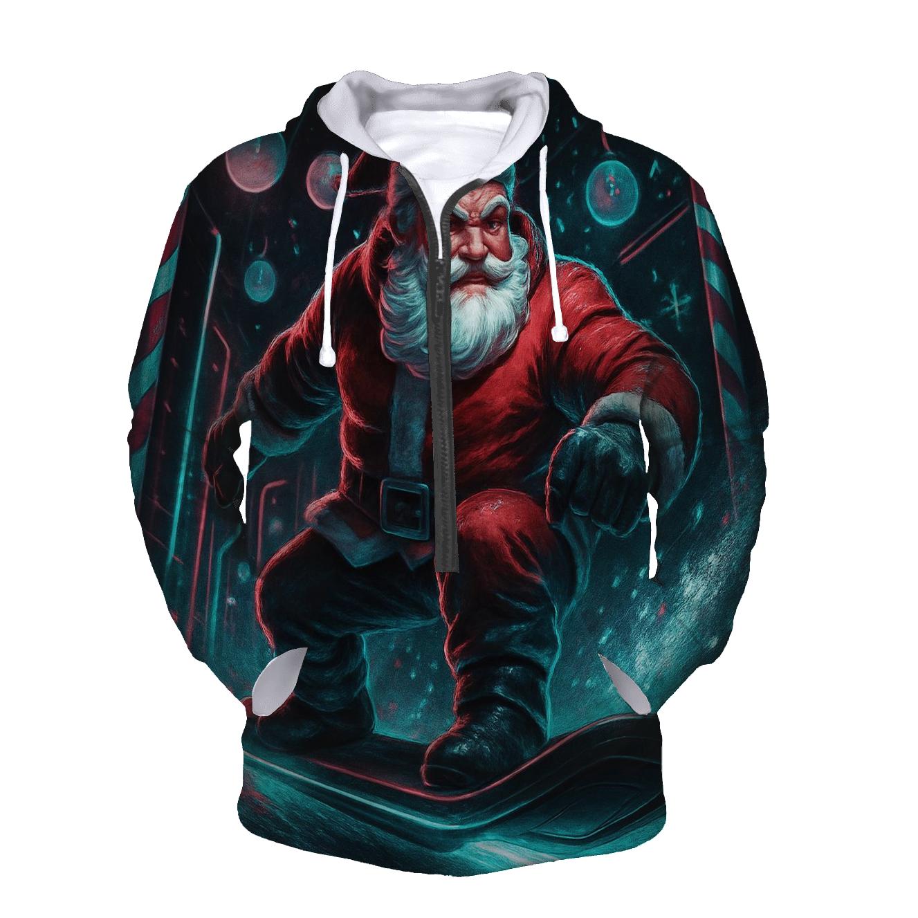 Neon Aurora Santa Street Rider hoodies fashion