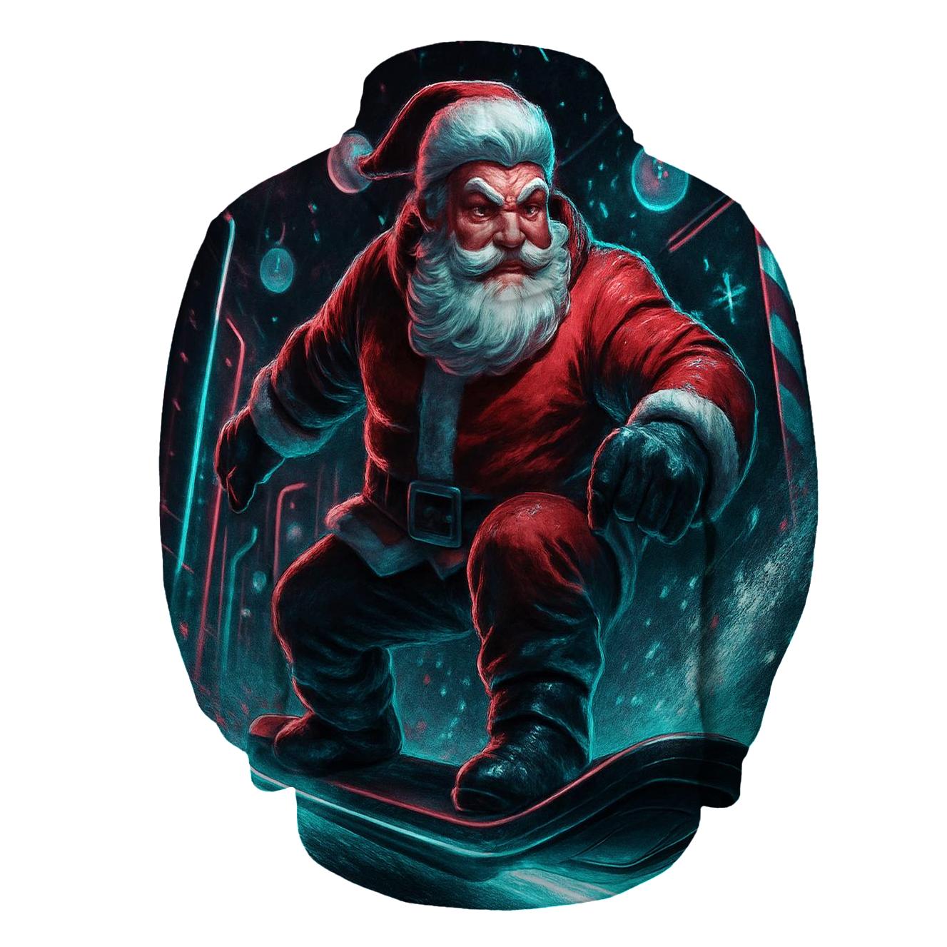 Neon Aurora Santa Street Rider hoodies fashion
