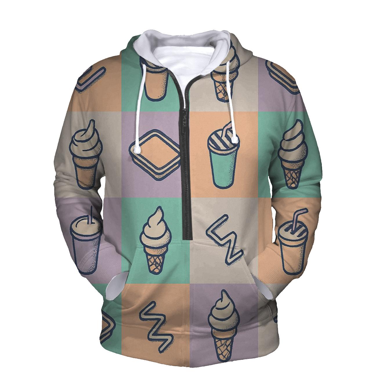 Mall Food Court Pastel Tiles printed hoodies