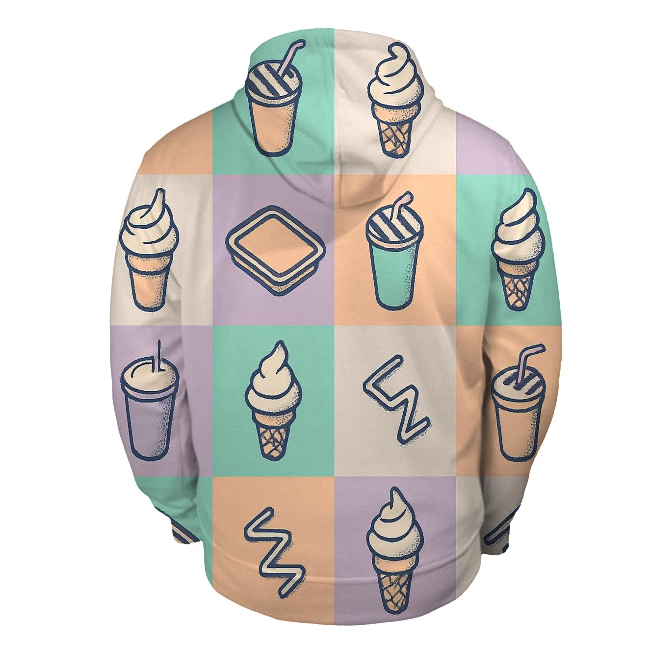 Mall Food Court Pastel Tiles printed hoodies