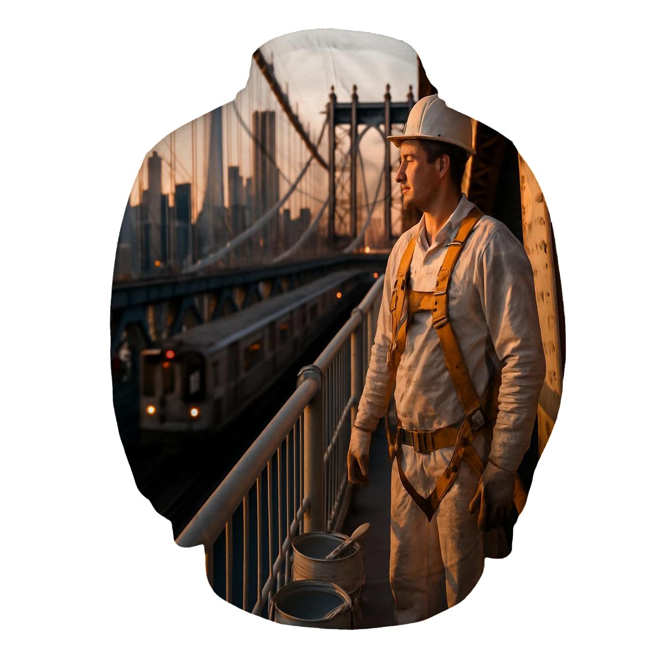 Bridge Painter Break On The Manhattan Bridge Looking Toward Downtown graphic hoodies