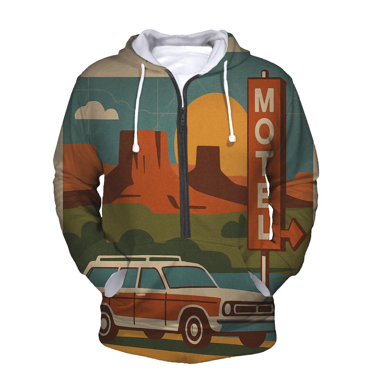 Seventies Road Trip Postcard Collage hoodies fashion