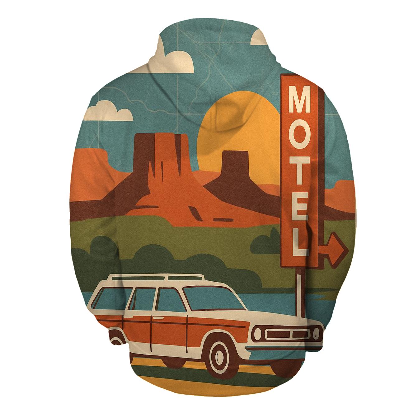 Seventies Road Trip Postcard Collage hoodies fashion