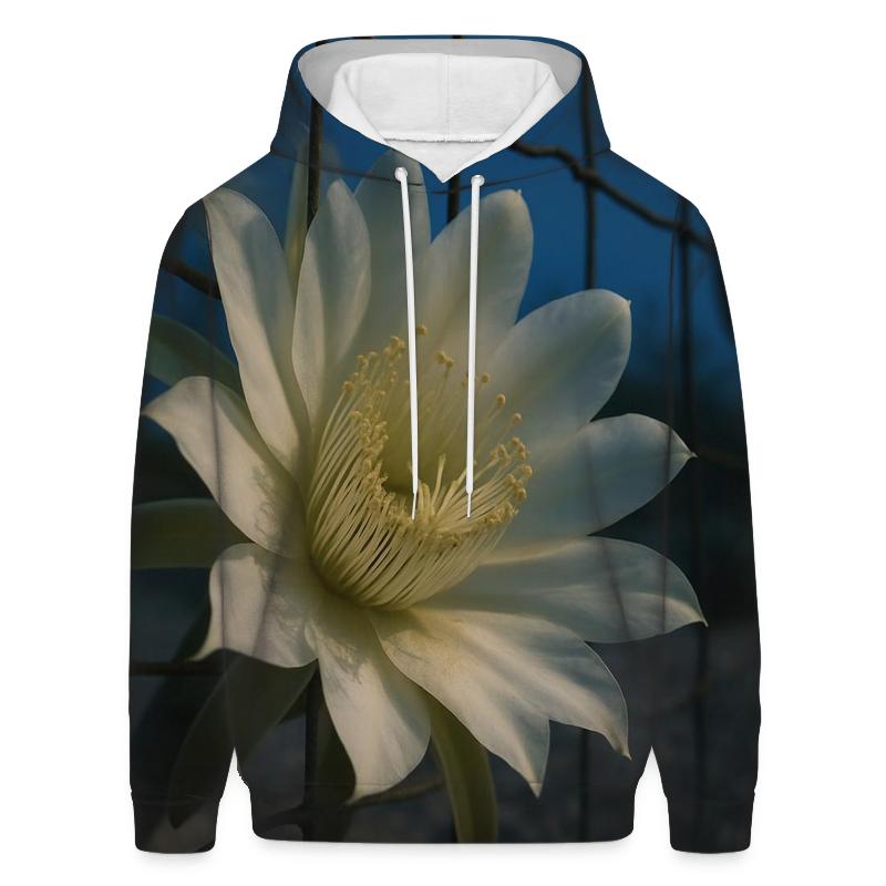 Night Blooming Cereus On A Desert Fence Line hoodie styles