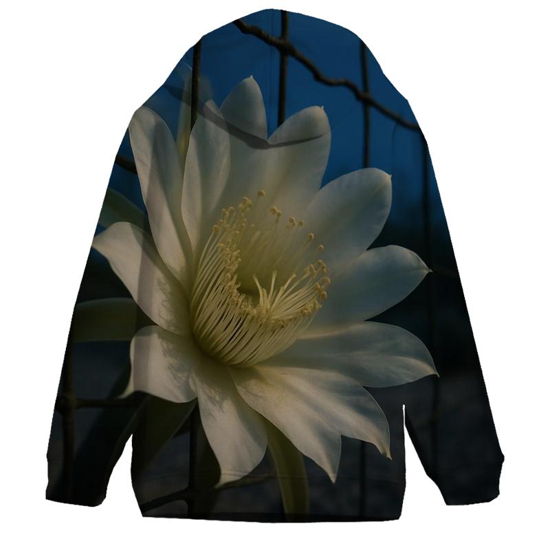 Night Blooming Cereus On A Desert Fence Line hoodie styles