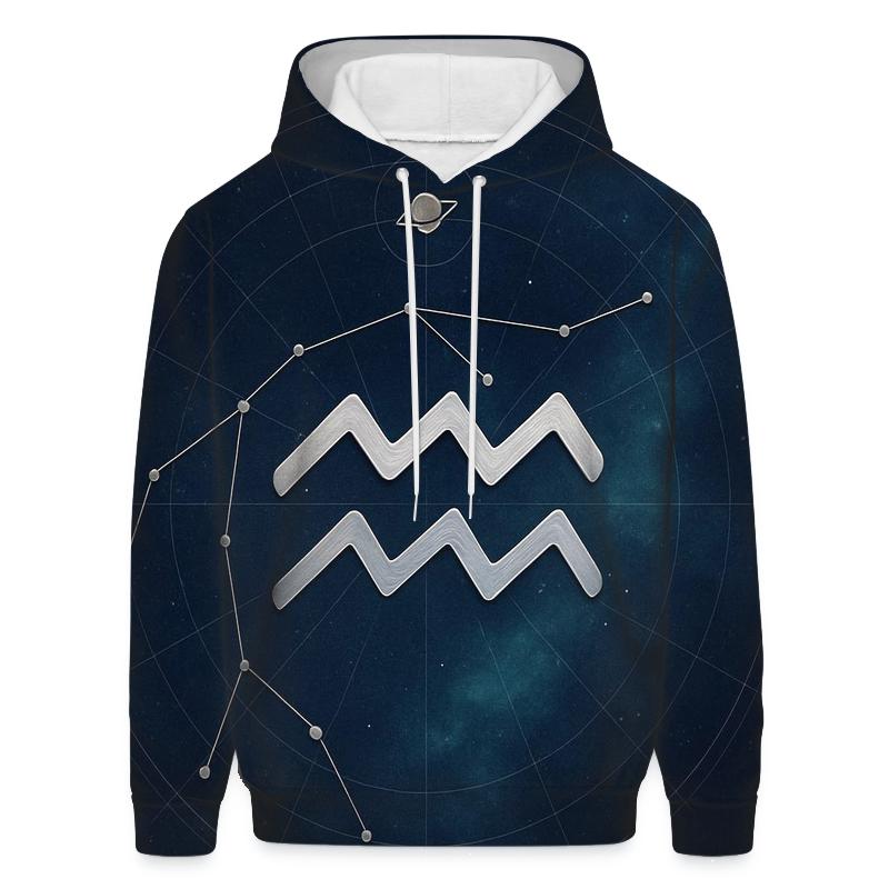 Aquarius Retrograde Water Bearer Star Atlas premium hoodies
