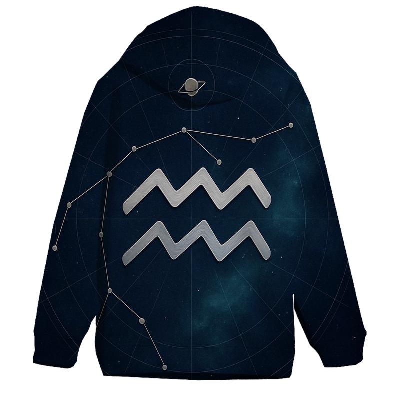 Aquarius Retrograde Water Bearer Star Atlas premium hoodies