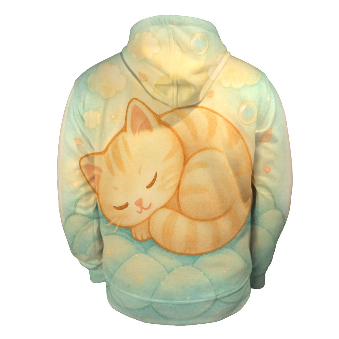 Sunrise Cloud Quilt Cat Naptime printed hoodies