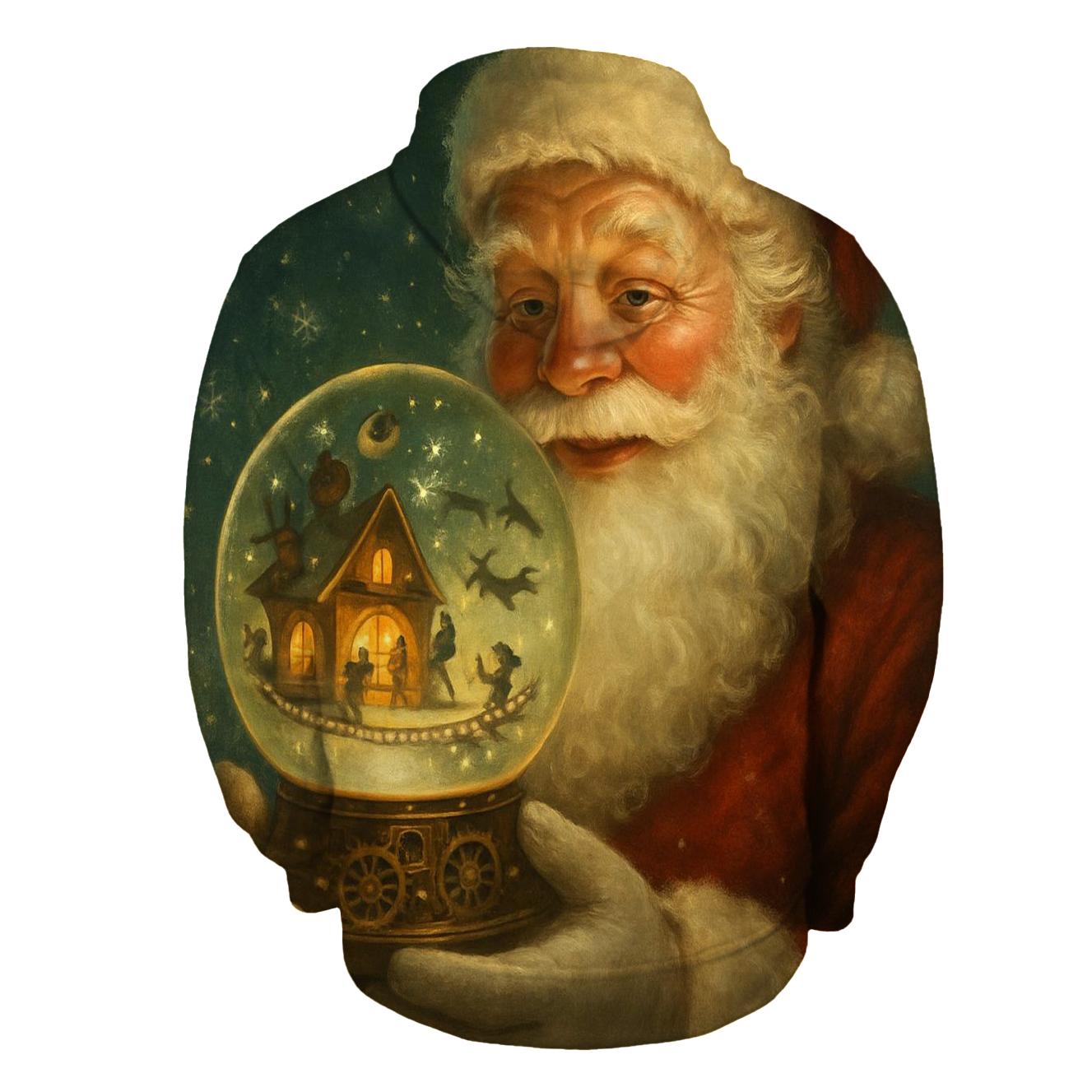 Starry Workshop Santa In Clockwork Snowglobe premium hoodies