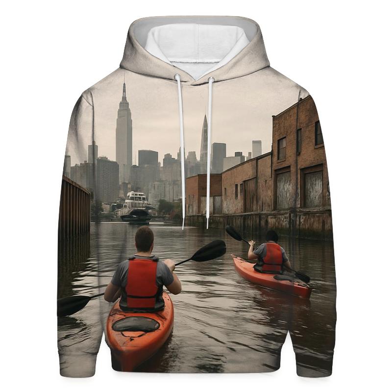 Newtown Creek Kayakers With Midtown Rising Beyond Industry zip-up hoodies