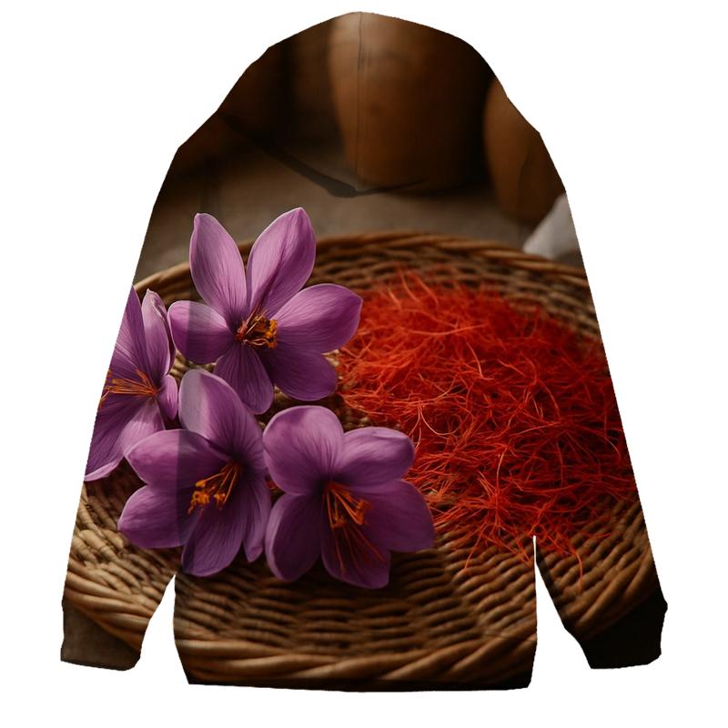 Saffron Crocus Threads Drying On A Traditional Rattan Tray pullover hoodies