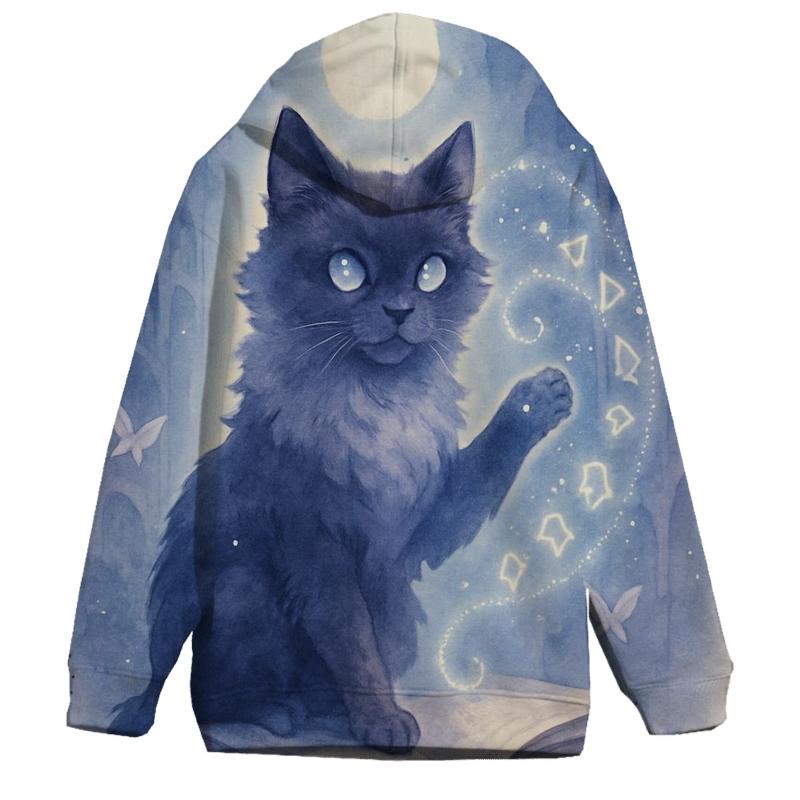 Moonlit Library Familiar Cat heavyweight hoodies