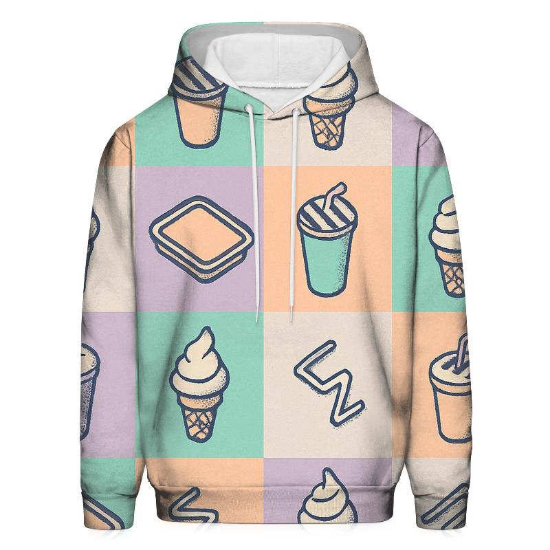 Mall Food Court Pastel Tiles graphic hoodies