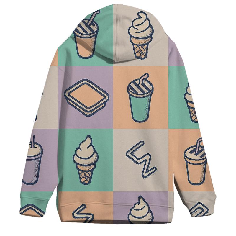 Mall Food Court Pastel Tiles graphic hoodies