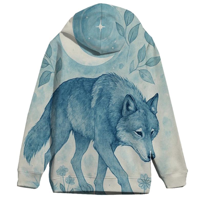Moonlit Herbarium Wolf Dreamwalker custom hoodies