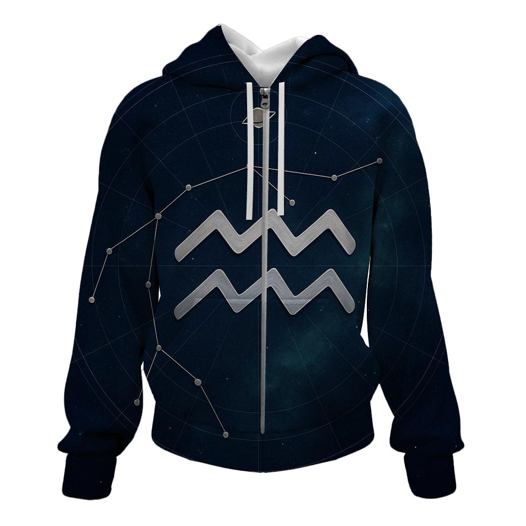 Aquarius Retrograde Water Bearer Star Atlas graphic hoodies