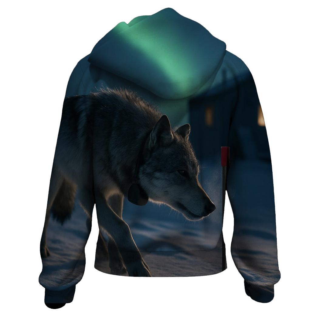 Aurora Collar Check In The Tundra zip-up hoodies