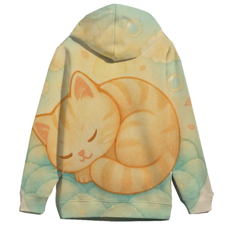 Sunrise Cloud Quilt Cat Naptime heavyweight hoodies