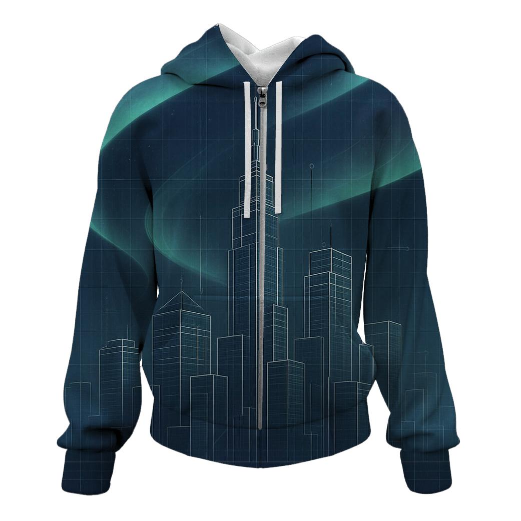 Aurora Blueprint Cityscape hoodies fashion