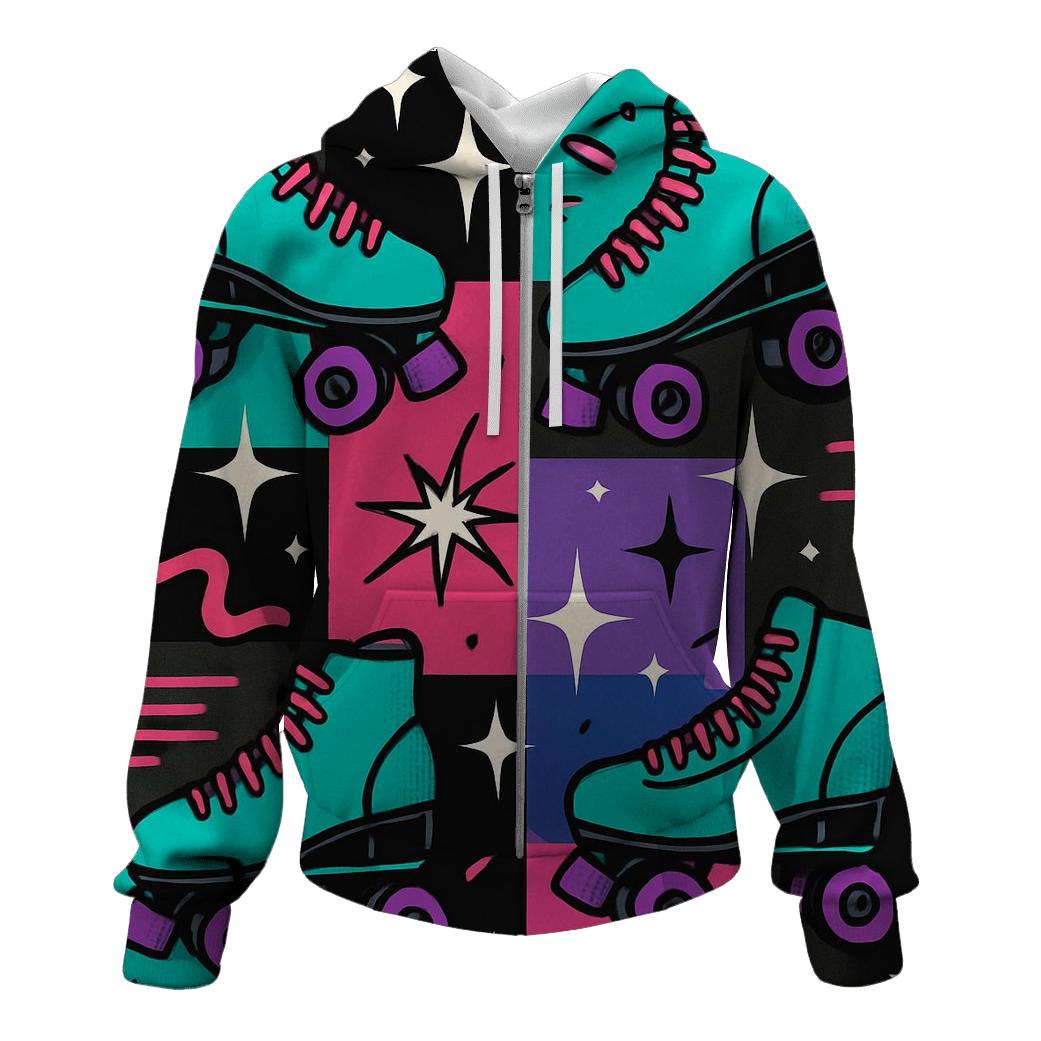 Roller Rink Neon Confetti graphic hoodies