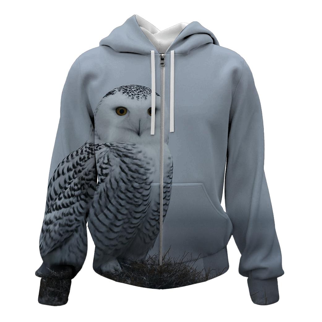Tundra Wind Sentinel Snowy Owl hoodie styles