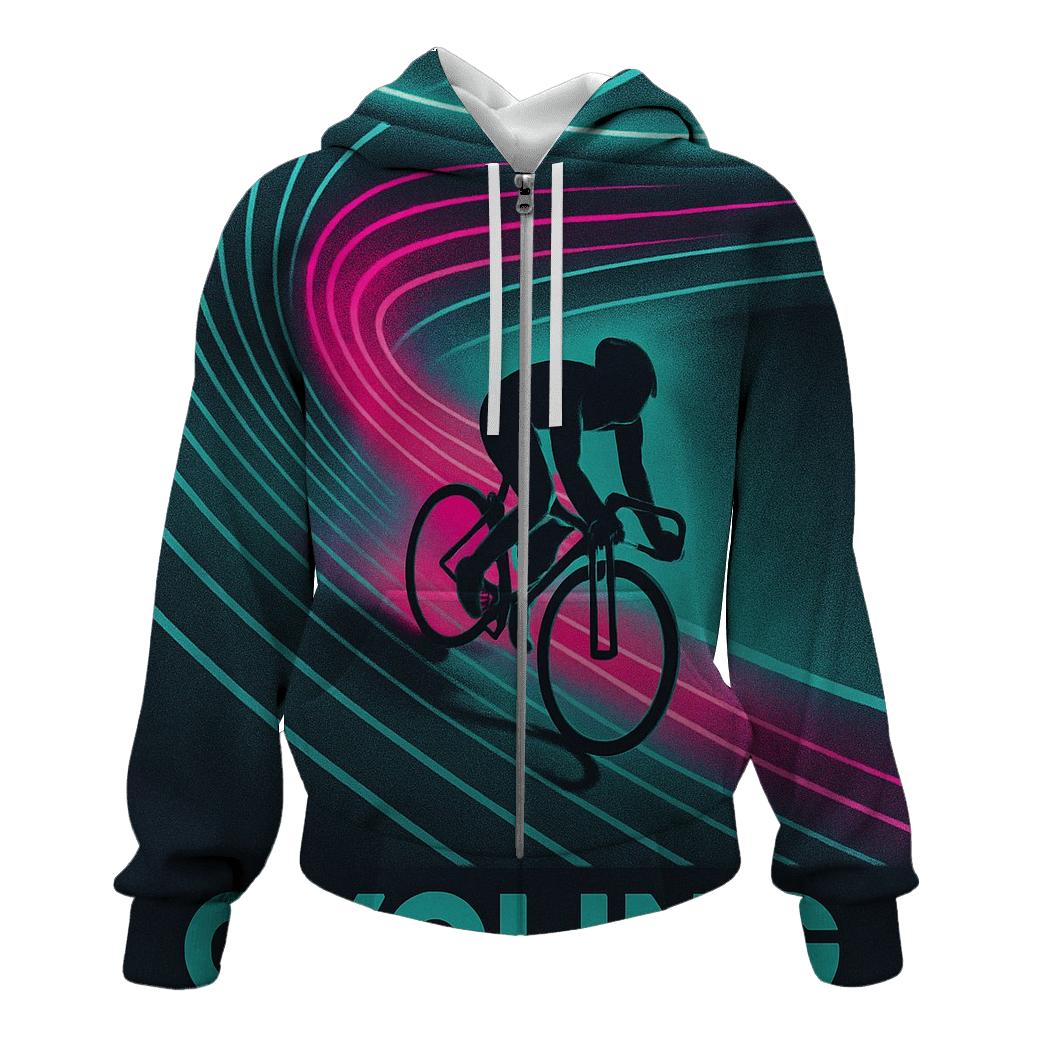 Neon Velodrome Light Trail Sprint premium hoodies
