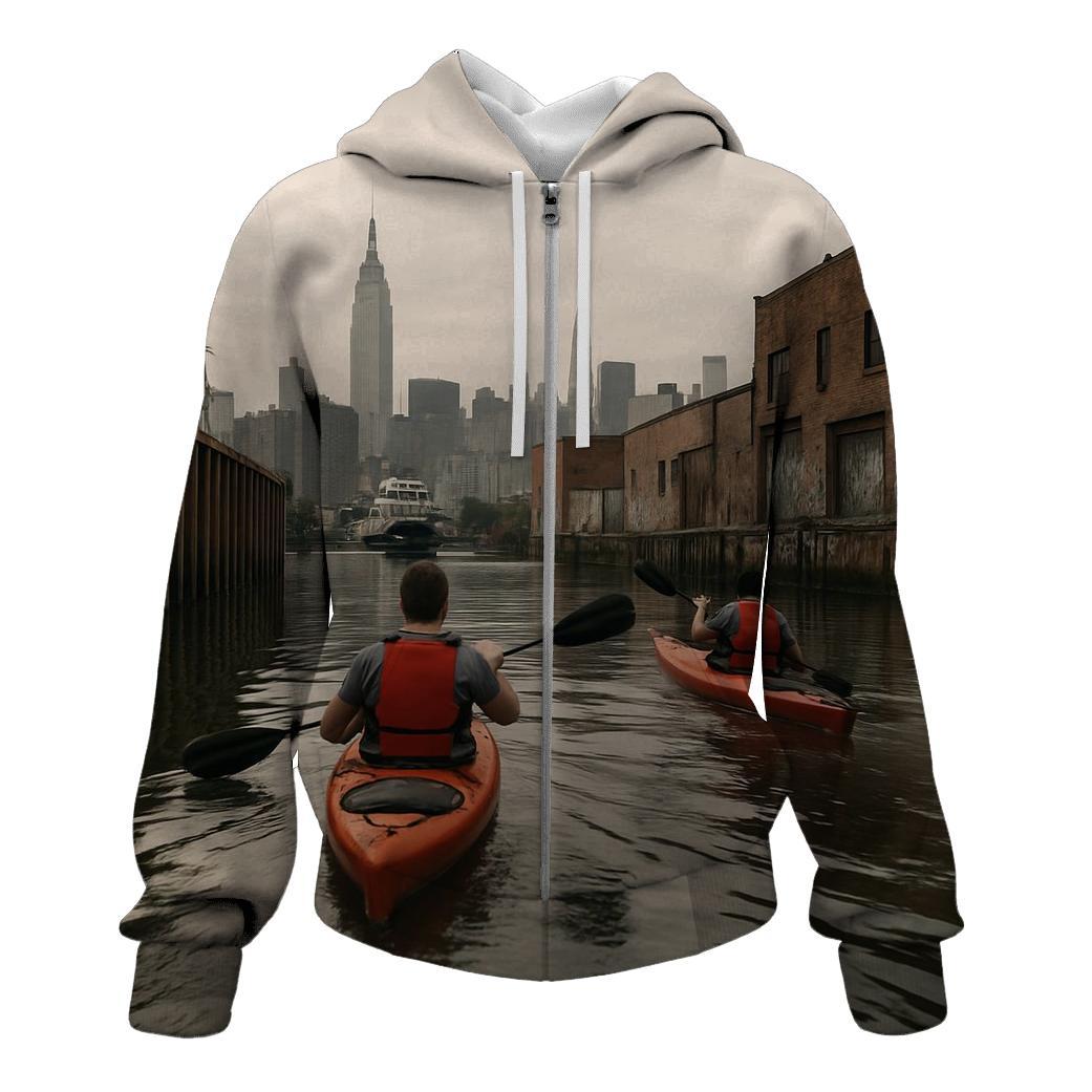 Newtown Creek Kayakers With Midtown Rising Beyond Industry pullover hoodies