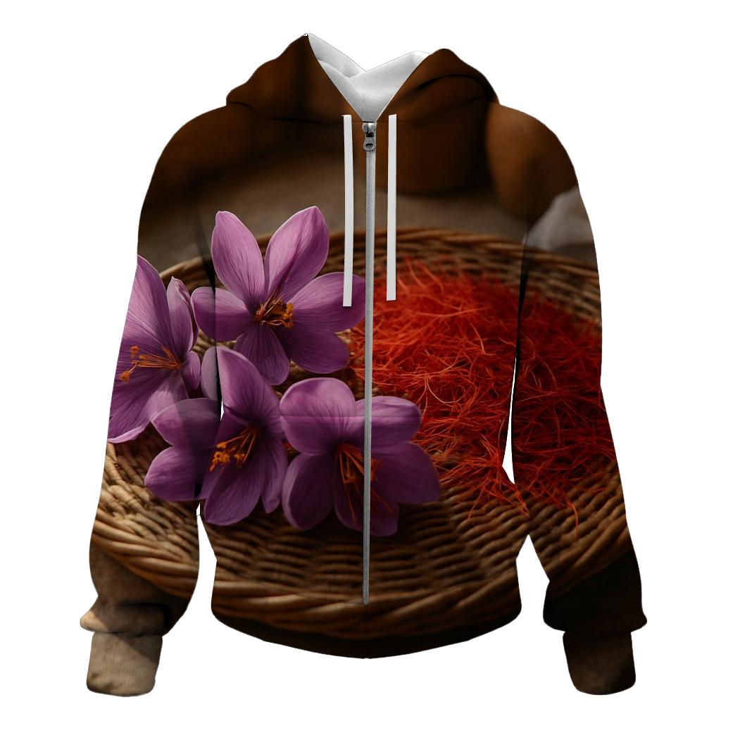 Saffron Crocus Threads Drying On A Traditional Rattan Tray designer hoodies