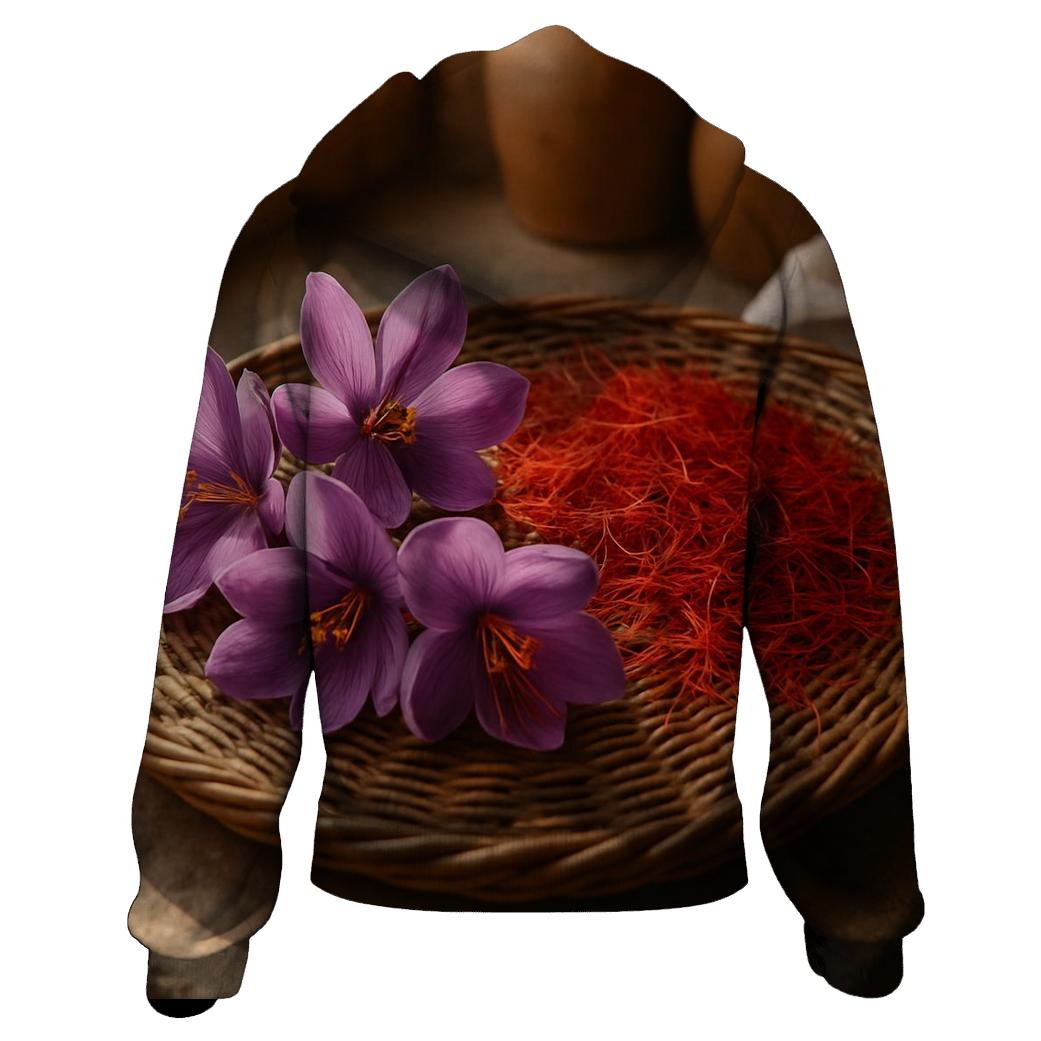 Saffron Crocus Threads Drying On A Traditional Rattan Tray designer hoodies