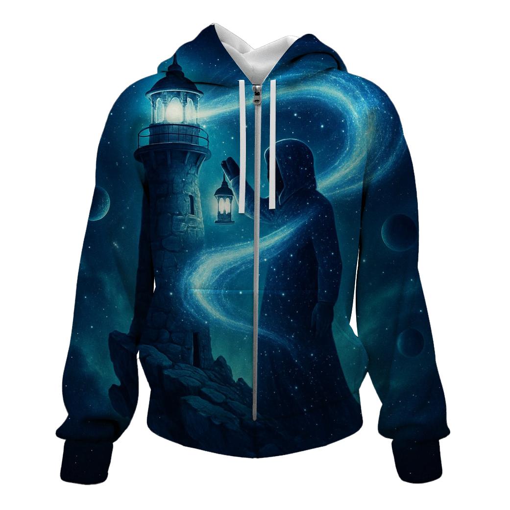 The Lighthouse At The Edge Of Andromeda premium hoodies