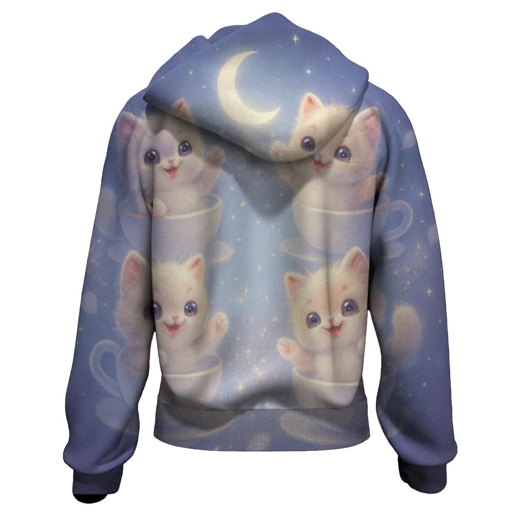 Moonlit Teacup Kitten Carousel hoodie trends