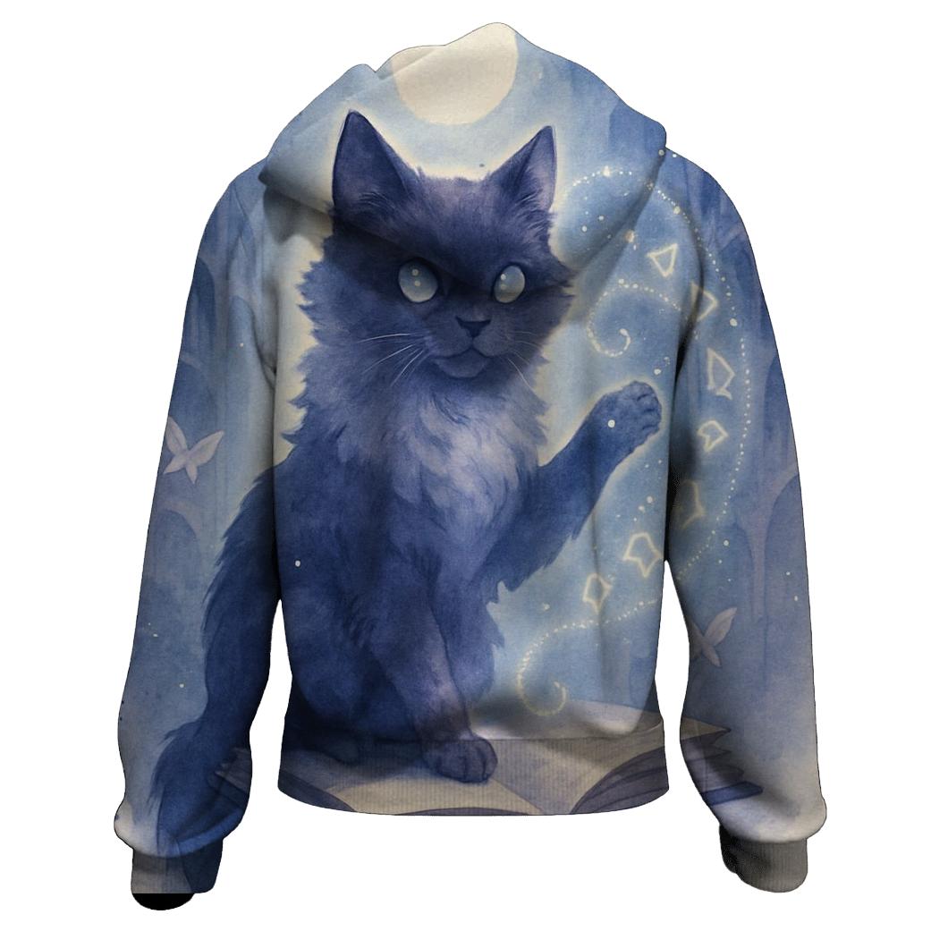 Moonlit Library Familiar Cat premium hoodies